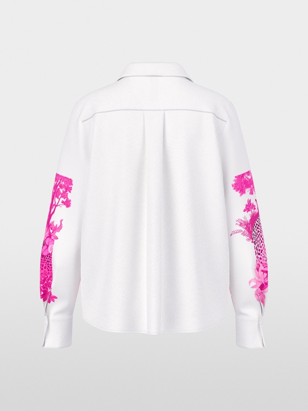 Blouse with graphic leopard print