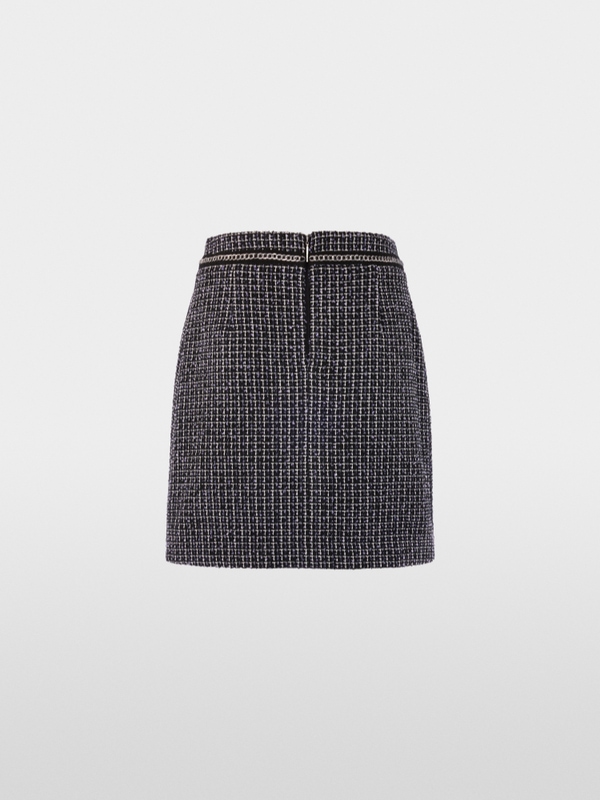 Tweed skirt with chain detail