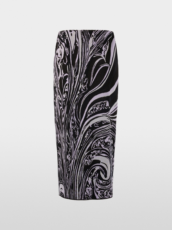 ‘Knitted in Germany’ long midi skirt