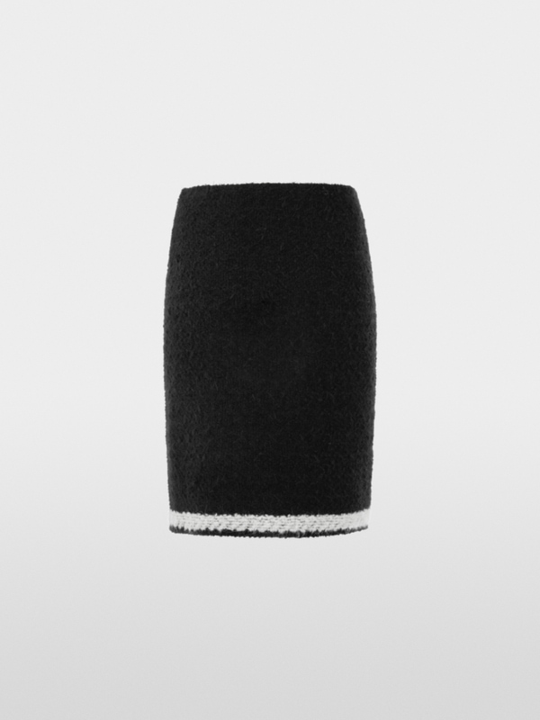 ‘Knitted in Germany’ bouclé midi skirt