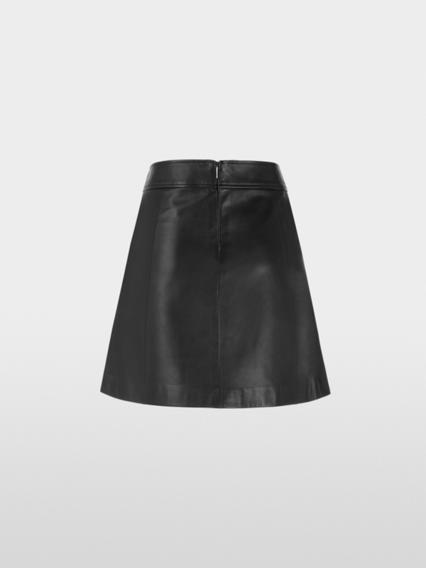 Mini leather skirt with stud details