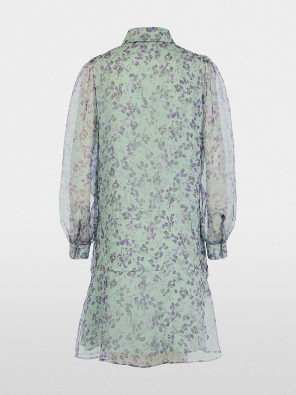 Airy silk dress with flounce