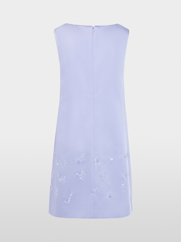 Satin dress with sequin trim