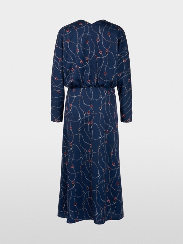 Midi dress with chain print