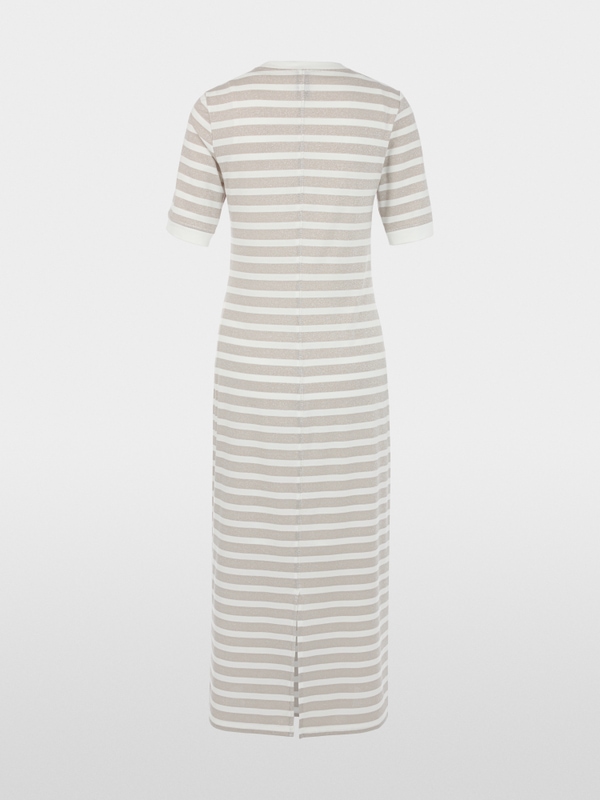 Robe double épaisseur à rayures en lurex