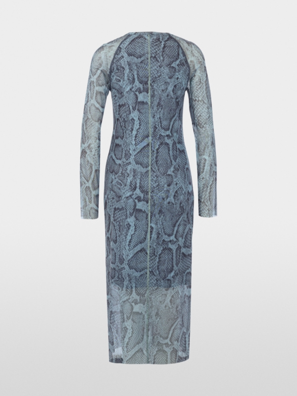 Mesh dress with animal print