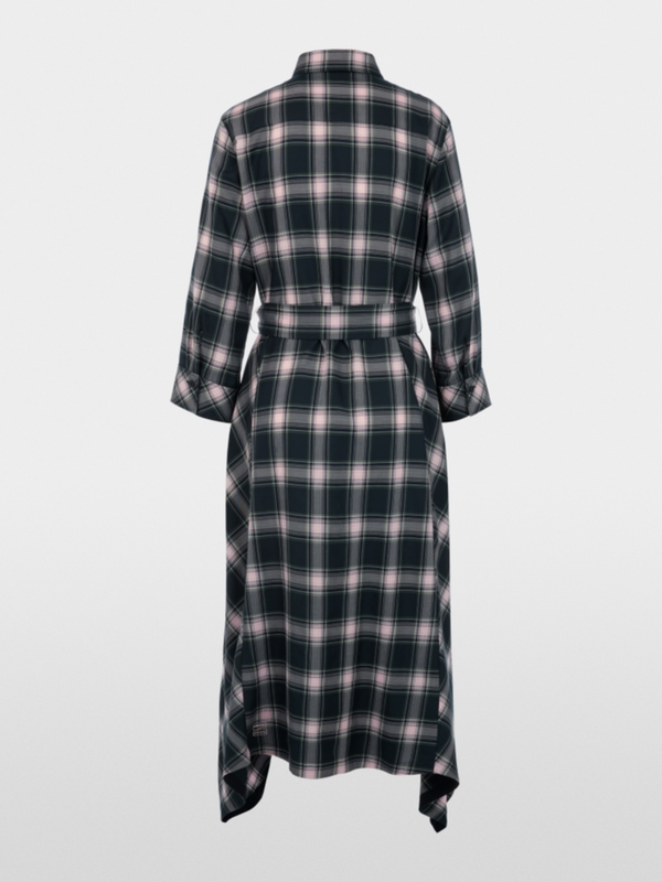 Checked shirt dress with tie belt