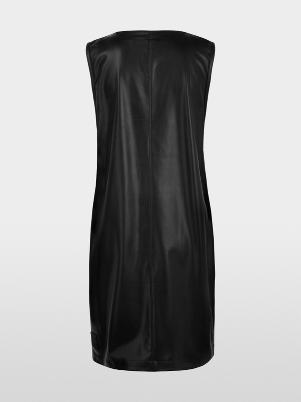 Robe courte en simili cuir avec cordon de serrage