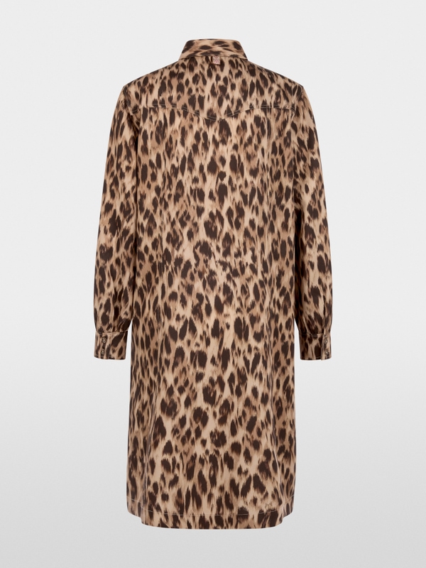 Shirt-style dress with leopard print