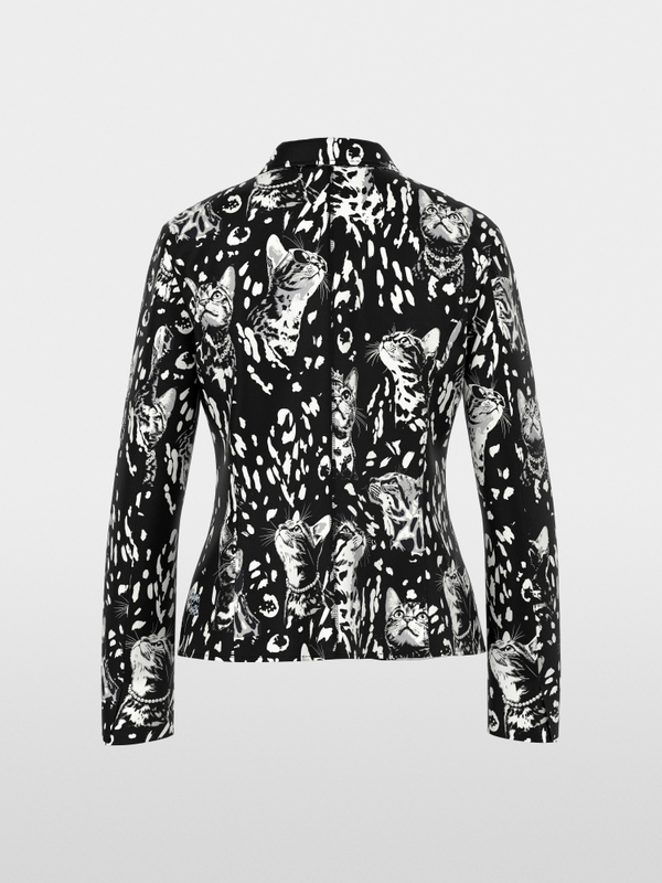 Printed jersey blazer
