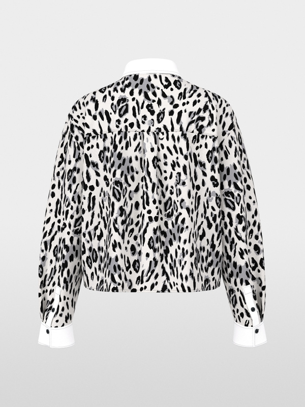 Cotton blouse with leopard print