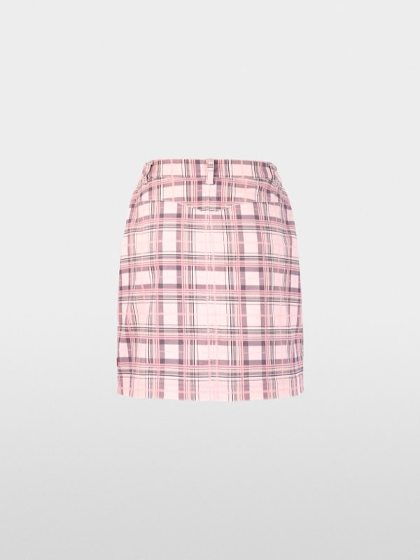 Delicate check & embroidery cord skirt
