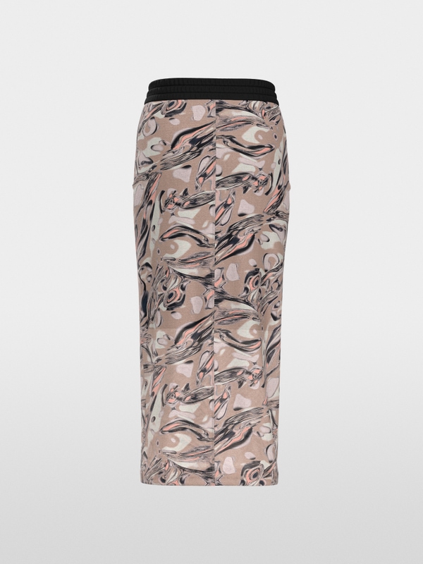 Calf-length printed skirt