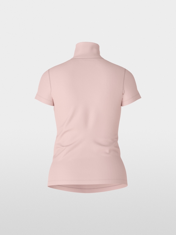 T-shirt with slit mock neck