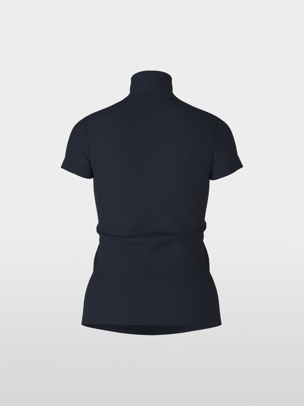 T-shirt with slit mock neck