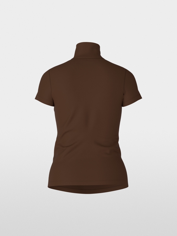T-shirt with slit mock neck