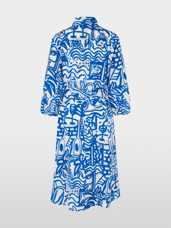 Shirt dress with painting print