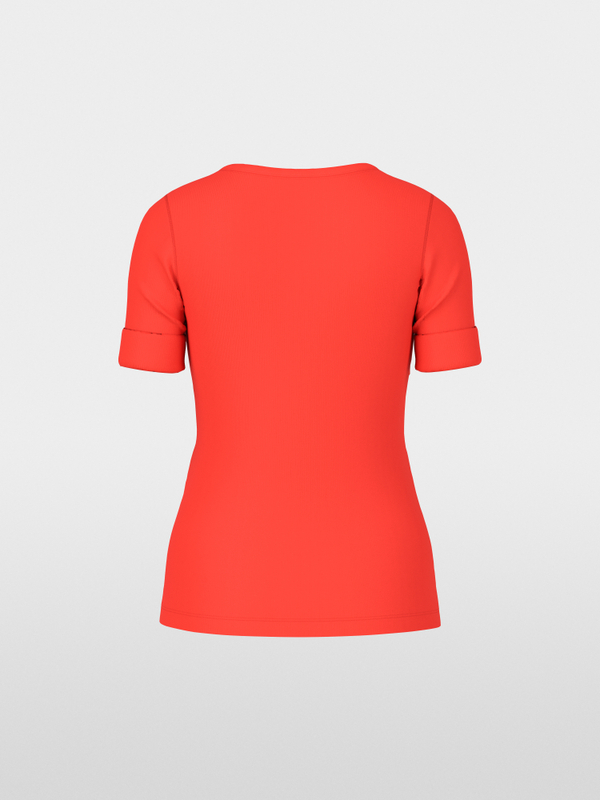 Solid T-shirt in stretchy cotton rib