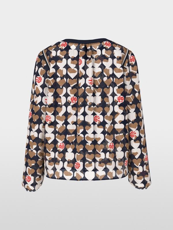 Bedrukte viscose crêpe blouse