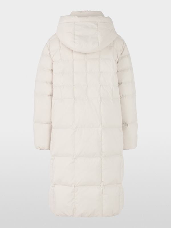 Quilted down coat with hood
