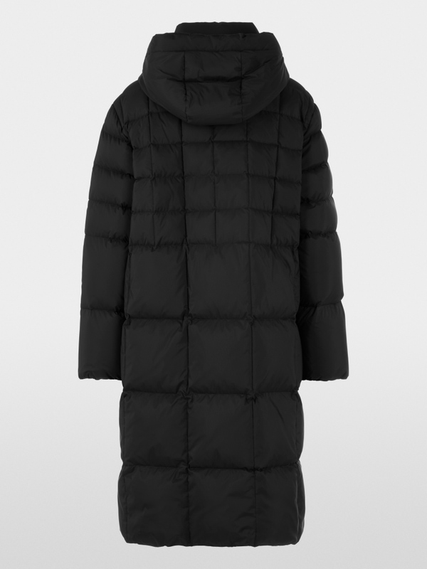 Quilted down coat with hood