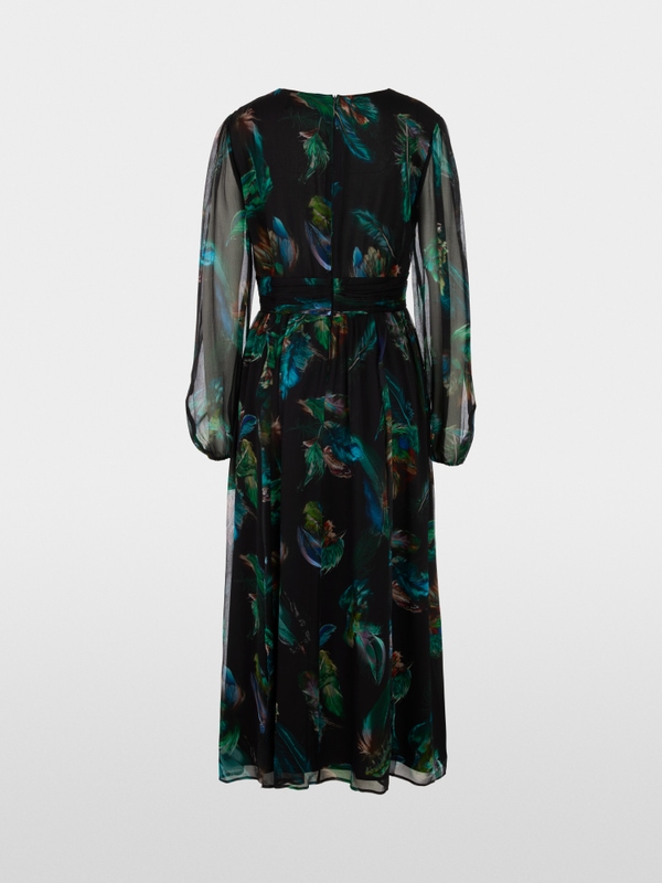 Robe en viscose avec imprimé plumes