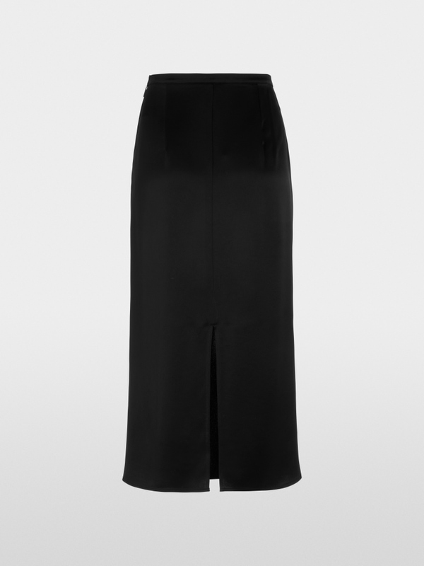 Calf-length skirt with draping