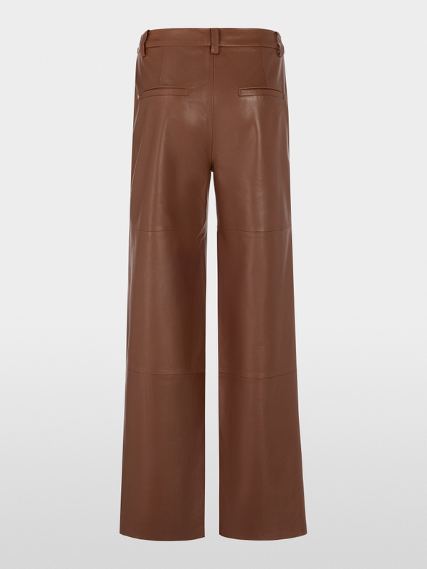 Leren broek WARRI met hoge taille