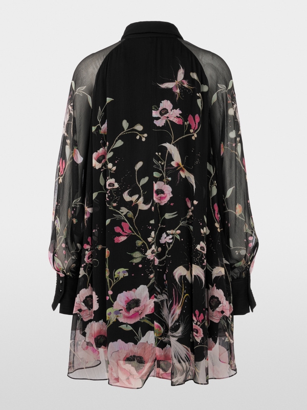 Lange Bluse mit Blumenmuster