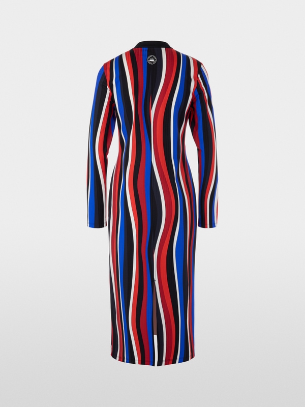 Robe midi à motif ondulé rétro