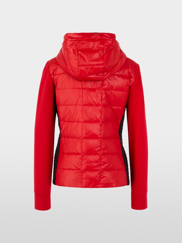 Jacket with faux down and hood