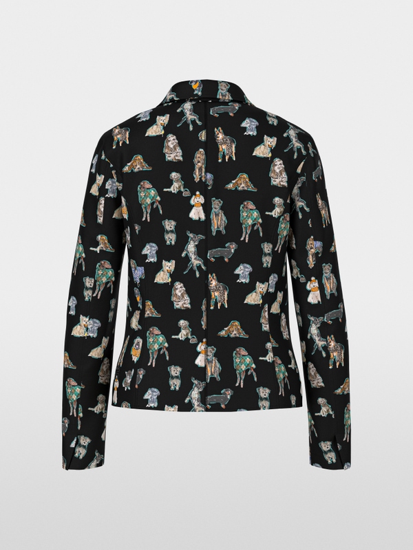 Scuba-blazer met doggy print