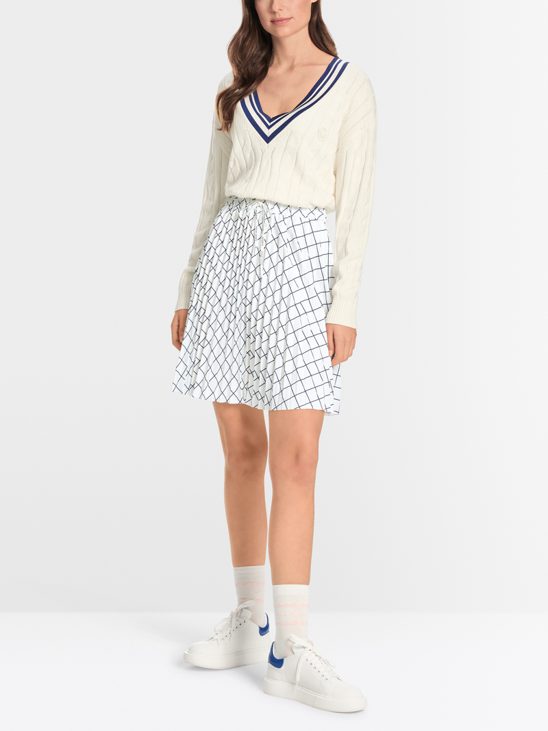 Marc Cain Polka Dot Skirt in Off White