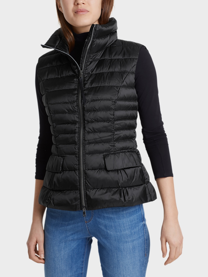 Marc Cain Additions Black Hooded Quilted Gilet VA 37.02 W72 COL 900