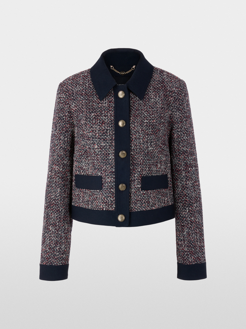 Tweed jacket with denim details