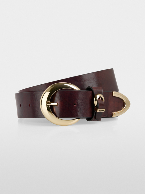 Wide leather belt