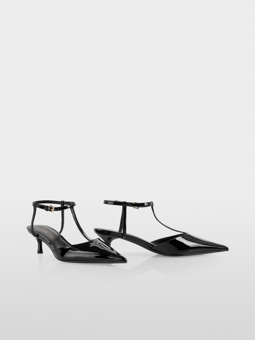 Patent leather strappy pumps