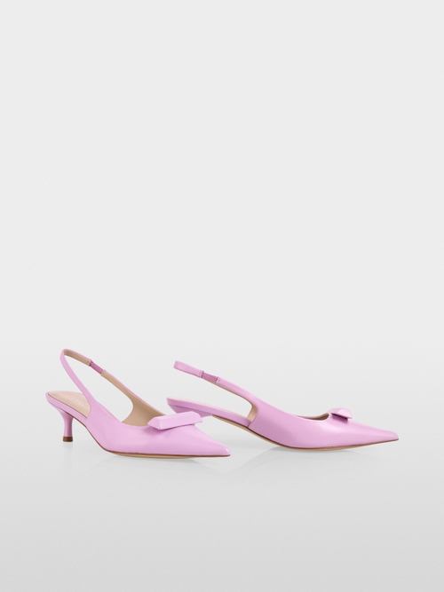 Elegant leather sling pumps