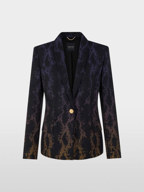 Taillierter Blazer im Snake Print