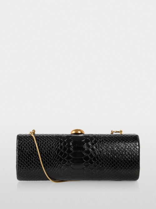 Leder-Clutch in Snakeoptik