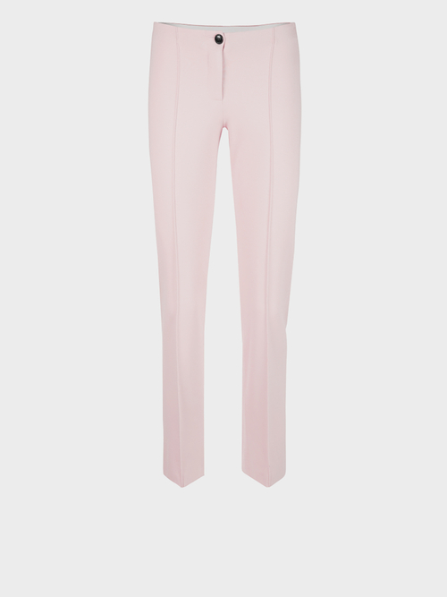 Stretch trousers with cord piping