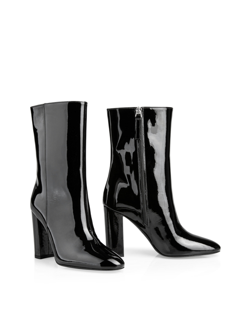 Patent leather ankle boots