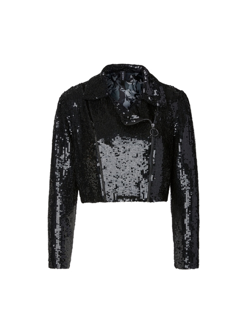 Jacket with sequin embroidery
