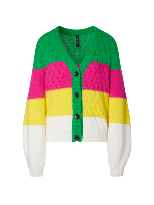 Knitted jacket with colour blocking