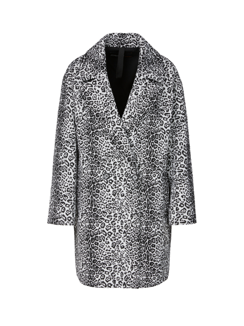 Jacquard coat with leopard pattern