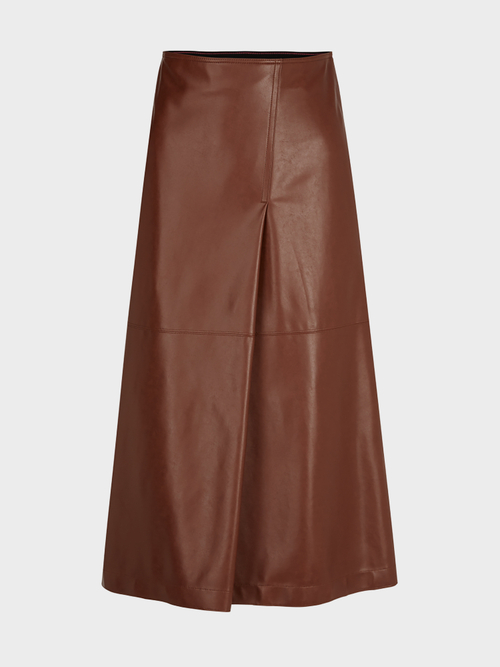 Midi-skirt in faux leather