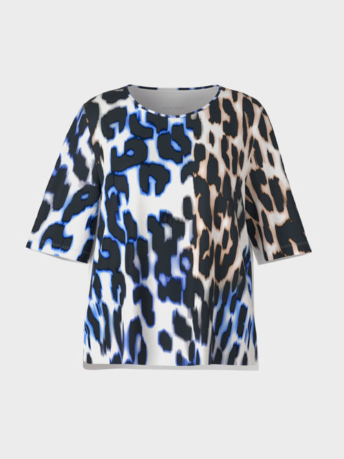 Blouse-style top with leopard pattern