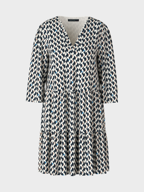 Printed dress with flounces