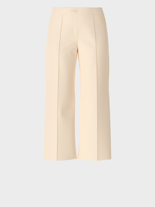 Pants with topstitched pressed crease
