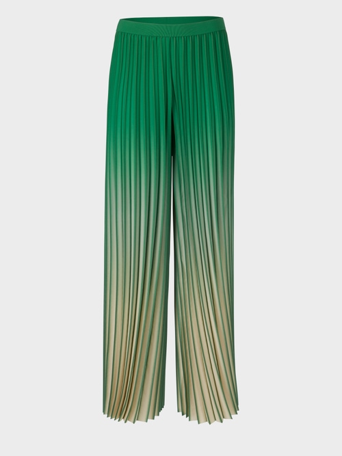 Pleated pants with vivid colour gradient